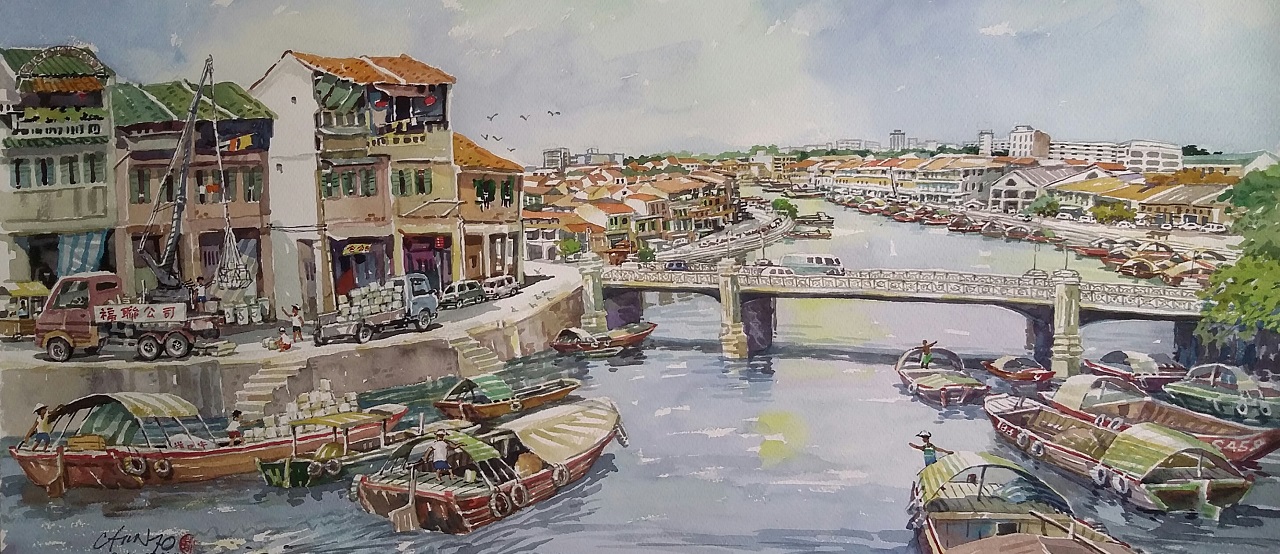 77-year-old watercolor artist returns to the scene with paintings of 1970s Singapore