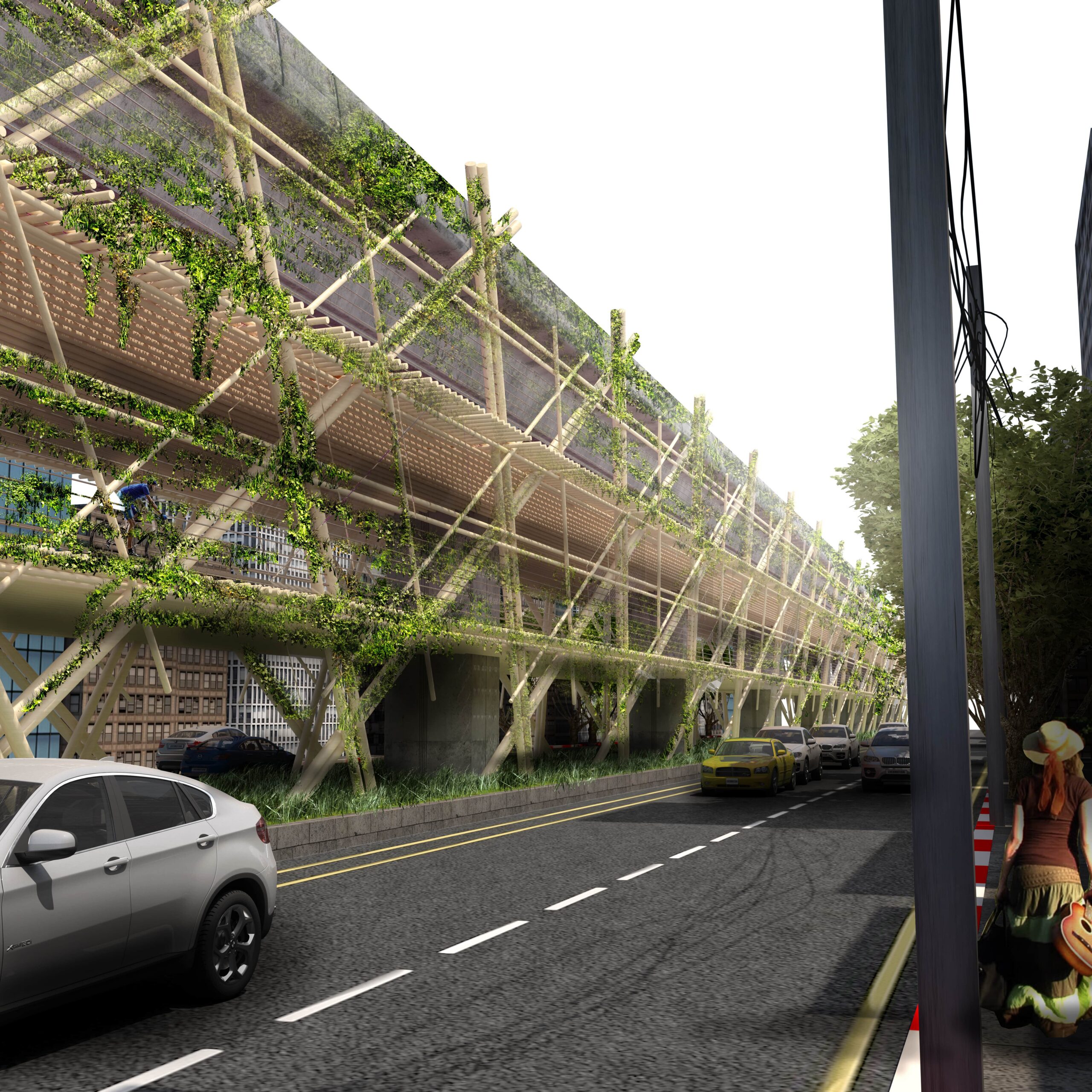 This project for green pedestrian and bicycle lanes under the BTS is so beautiful