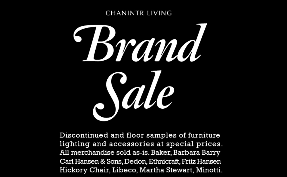 Chanintr Living Throws Brand Sale on Furniture, Lighting and Accesories from May 23-29