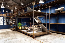 This stunning warehouse combines a workshop space and furniture store in one