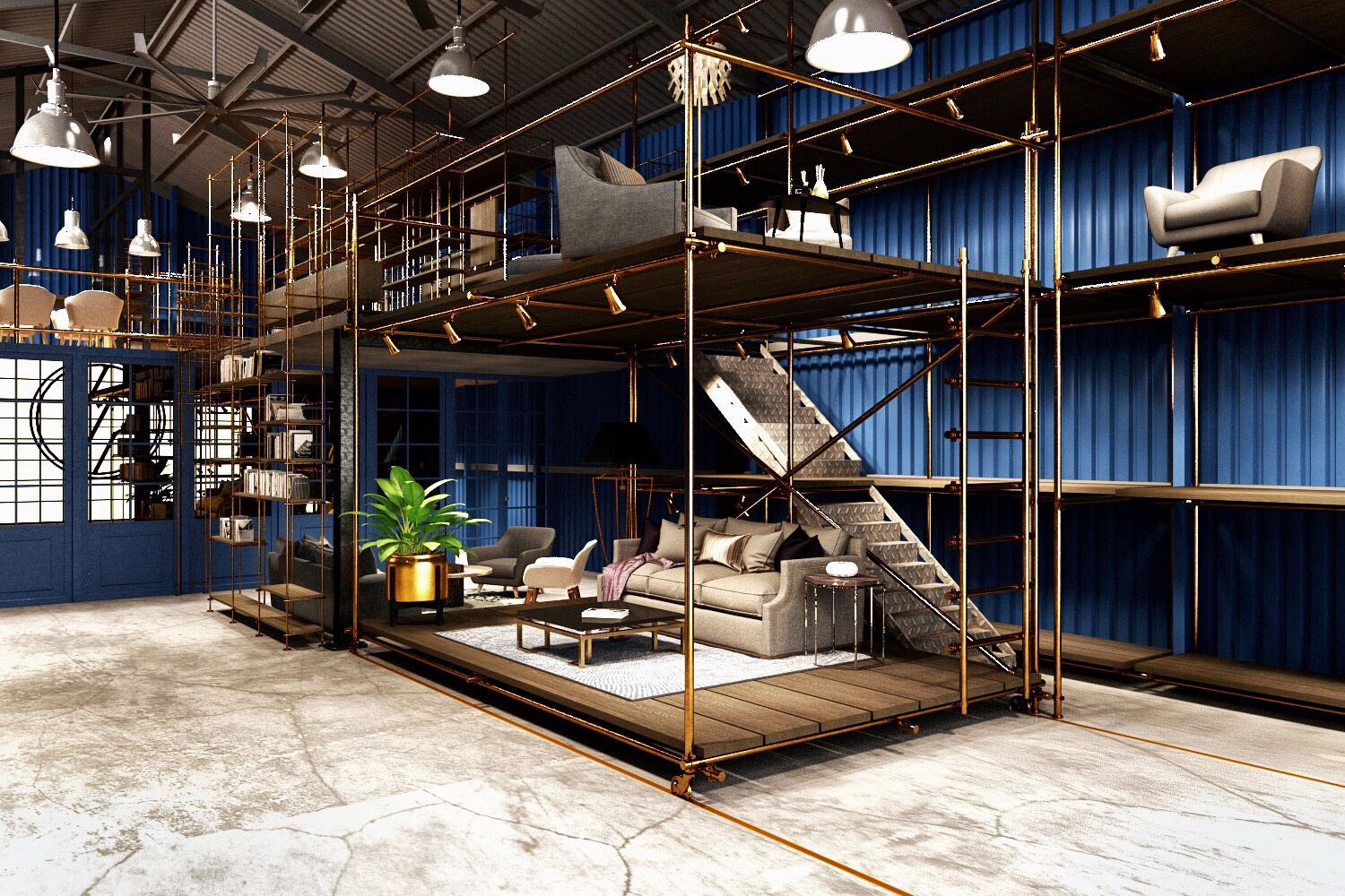 This stunning warehouse combines a workshop space and furniture store in one