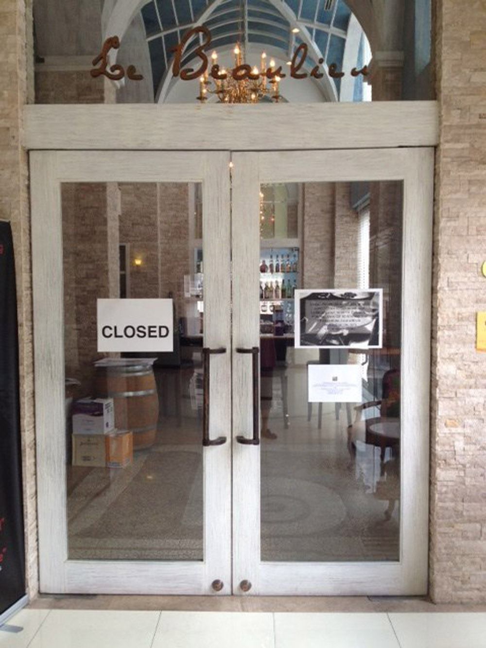 French Restaurant Le Beaulieu Now Closed, Reopening at Athenee Tower