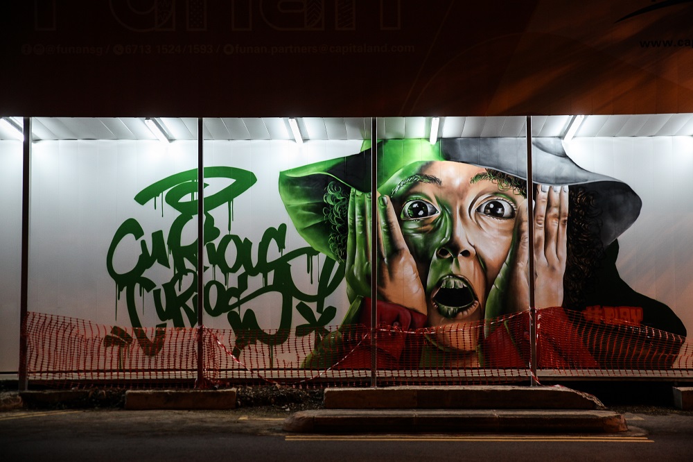 The hoardings of Funan DigitaLife Mall are sporting some stunning art