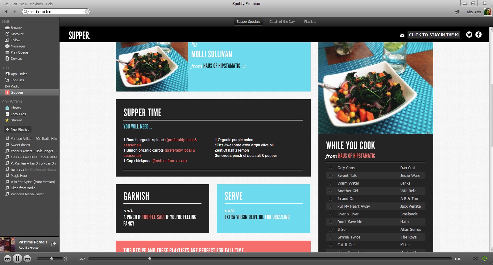 Spotify pairs music and food with the launch of Supper app
