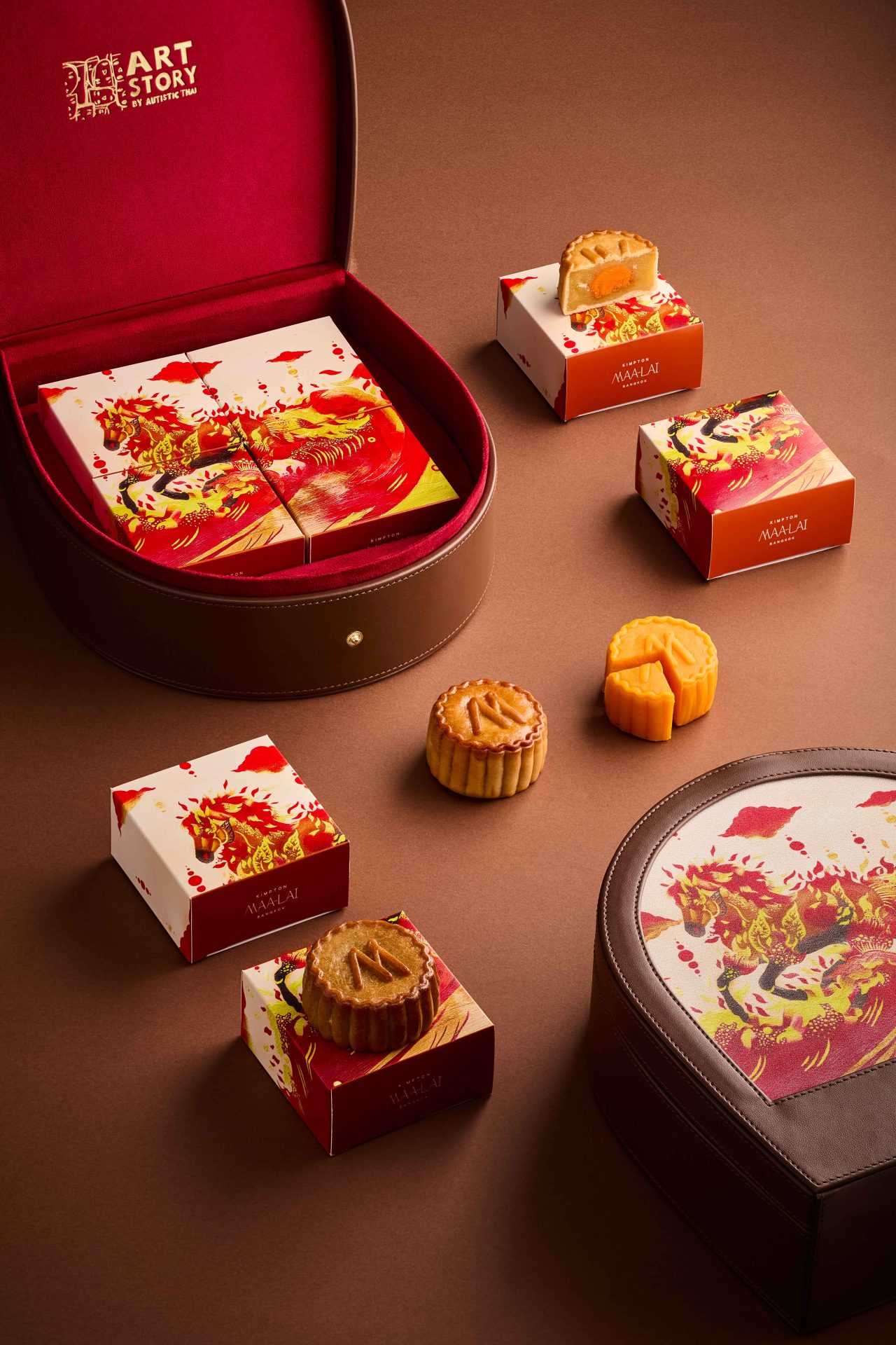 This mooncake box by Kimpton Maa-Lai Bangkok combines seasonal treats with a good cause